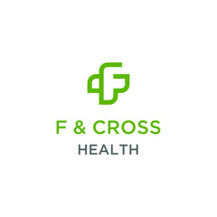 Poster - Letter F And Cross Lineart Abstract Design Creative Design Decoration Element Design Logo