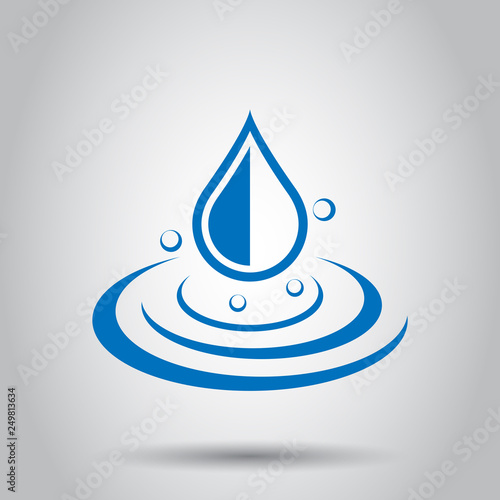 Water Drop Icon In Flat Style Raindrop Vector Illustration On White Background Droplet Water Blob Business Concept Buy This Stock Vector And Explore Similar Vectors At Adobe Stock Adobe Stock