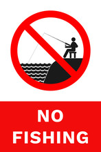 NO FISHING Sign. Vector.