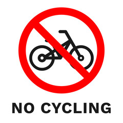 Canvas Print - NO CYCLING sign. Vector.