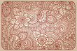 Stylized with henna tattoos decorative pattern for decorating covers for book, notebook, casket, magazine, postcard and folder. Eastern tradition flower design in mehndi style.