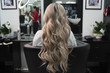 © strigana - Beautiful hairstyle of woman after dying hair and making highlights in hair salon