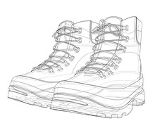 Mens Boot Concept. Vector Rendering Of 3d