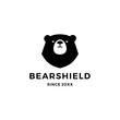 bear shield logo vector icon illustration
