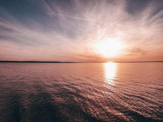 Wall Mural - Amazing sea landscape during sunset close-up