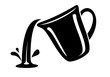 Jug pour out milk or water canister. Simple logo.