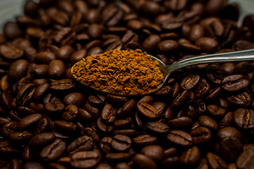 Closeup of ground coffee