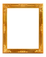 Wall Mural - GOLDEN FRAME ISOLATED ON WHITE BACKGROUND. GOLD FRAME.