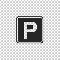 Parking sign icon isolated on transparent background. Street road sign. Flat design. Vector Illustration