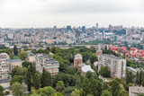 Fototapeta Miasto - Kiev city skyline from above, downtown cityscape, capital of Ukraine.