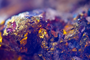 Beautiful texture of natural crystals. Mineral its blurred natural background. Colorful Beautiful background. Macro.