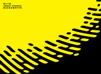 Wall Mural - abstract stripe line of black on yellow background.