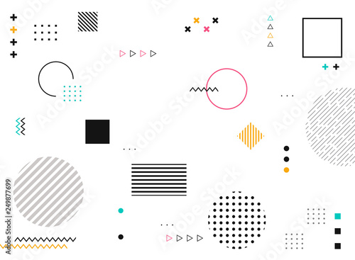 Fotomural Abstract geometric shapes of colorful modern pattern background.
