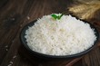 Bowl of cooked basmati rice. selective focus