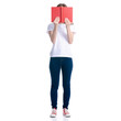 © Kabardins photo - Woman in jeans read book on white background isolation
