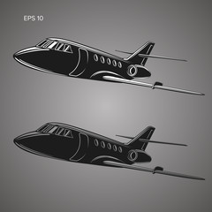 Wall Mural - Private jet vector icon. Business jet illustration.