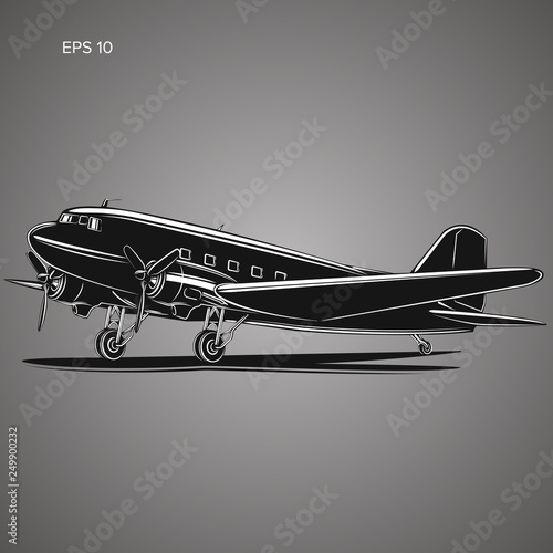 Cuadros en Lienzo Old vintage piston engine airliner.