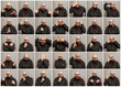 © Анна Демидова - Bald young man with glasses, a set of different emotions, collage