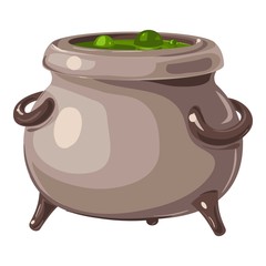 Canvas Print - Magic potion cauldron icon. Cartoon of magic potion cauldron vector icon for web design isolated on white background