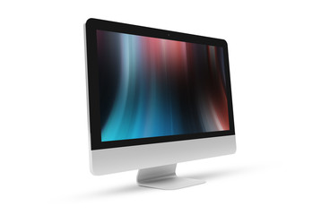 Wall Mural - isolated modern computer with shadow side view 3d rendering