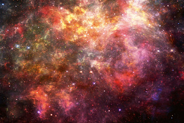Wall Mural - abstract unique artistic multicolored smooth nebula galaxy artwork filled with bright stars