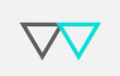 © dragomirescu - blue grey alphabet letter vv v v combination for logo icon design