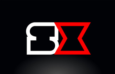 red white alphabet letter sx s x combination for logo icon design