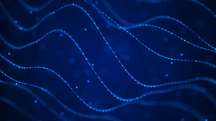 Aufkleber - Network connection dots and lines. Technology background. Plexus. Big data background. 3d rendering.