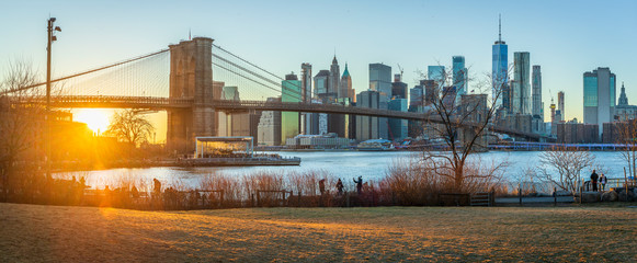 Sunset at Dumbo Brooklyn Bridge Park.