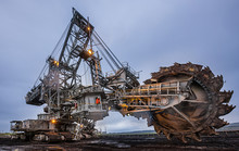 Enormous Bucket Wheel Excavator At An Open Cut Coal Mine In Victoria, Australia