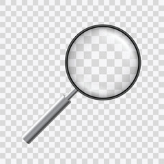Beautiful vector of a loupe with magnyfying glass on transparent background.