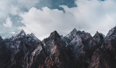 beautiful scenic himalayas covered in snow