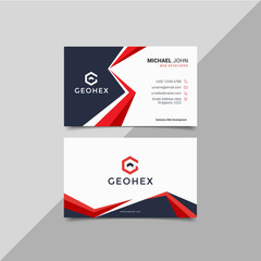 Wall Mural - Modern business card template red black colors. Flat design vector abstract creative - Vector