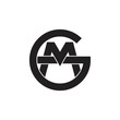 letters gm linked monogram logo vector