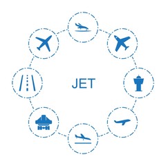 Wall Mural - 8 jet icons