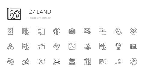 Poster - land icons set