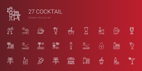 Wall Mural - cocktail icons set