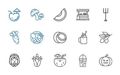 Sticker - vegetable icons set