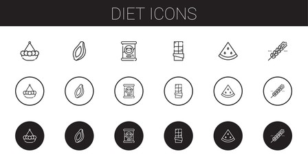 Wall Mural - diet icons set