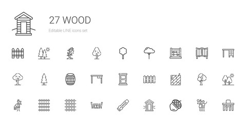 Sticker - wood icons set