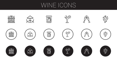 Wall Mural - wine icons set