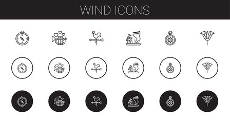 Sticker - wind icons set