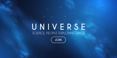 universe. infinity space with nebula and star light. cosmos. shining blur background.