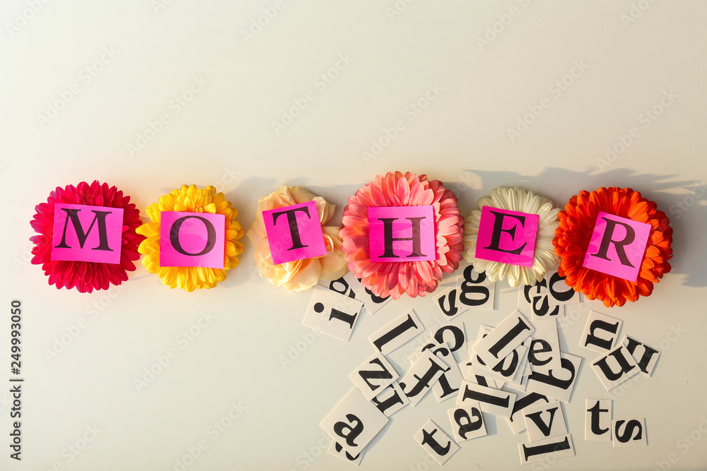 Composition for Mother's Day on light background