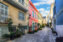 Athens - Nice Old Street With Acropolis View, Greece