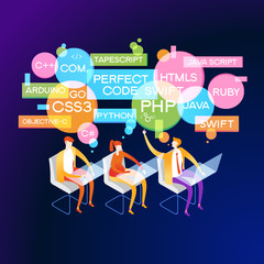 Wall Mural - programming skills concept banner