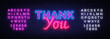 © Ivan - Thank You neon sign vector. Thank You Design template neon sign, light banner, neon signboard, nightly bright advertising, light inscription. Vector illustration. Editing text neon sign