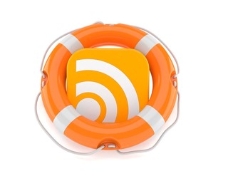 Canvas Print - RSS icon inside life buoy