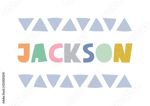 Jackson Playful Typographic Poster In Scandi Style Bright And