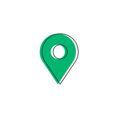 Wall Mural - Map pin flat design style modern icon, pointer minimal vector symbol, marker sign